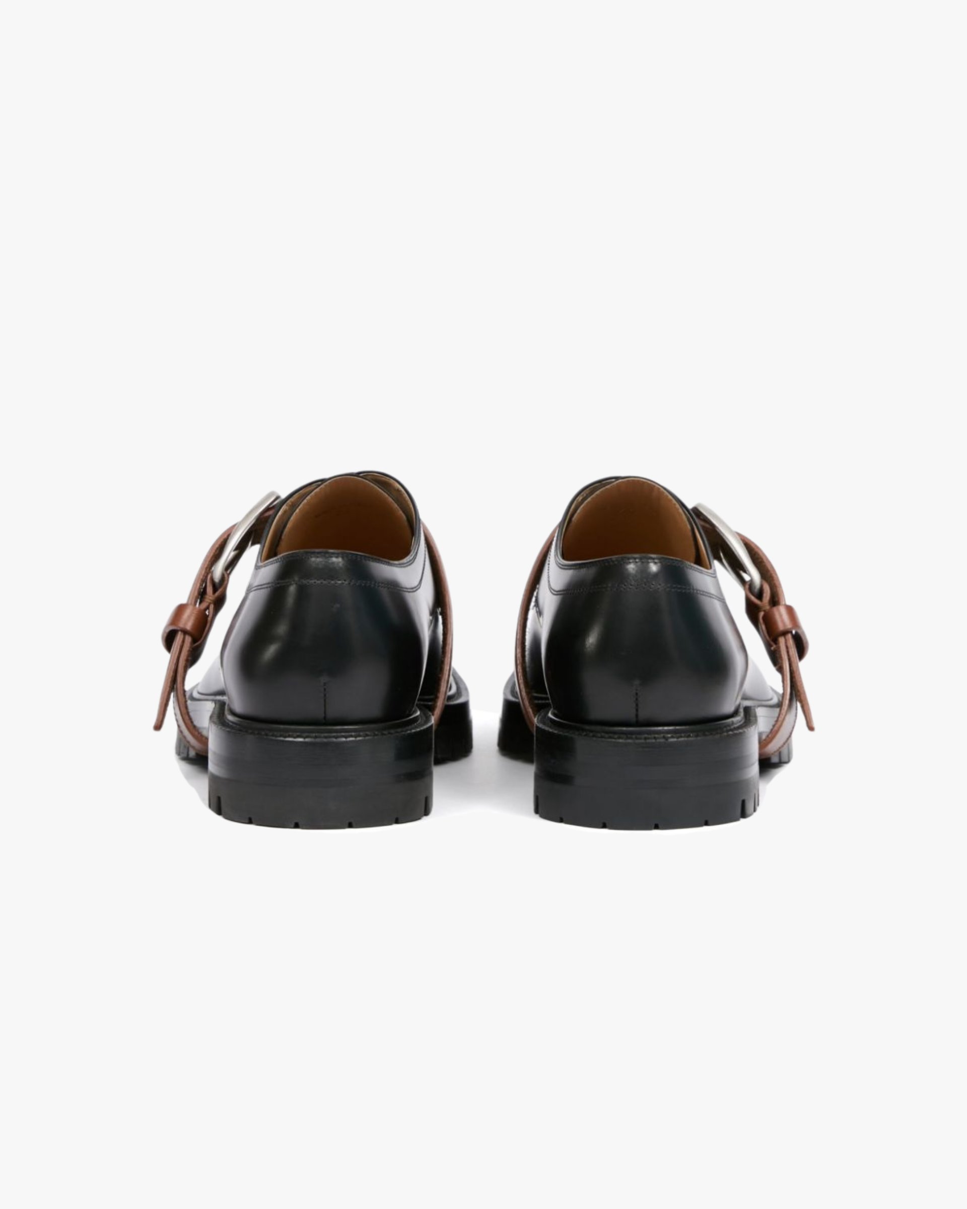 Bold Derby Shoes with Leather Strap Accent